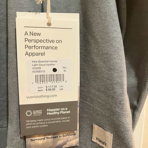 Vuori Halo Essential Hoodie, Size XL - Picture 4 of 4